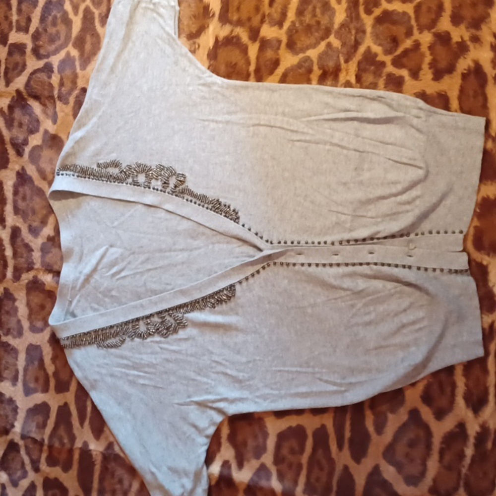 Beaded batwing cardigan, S